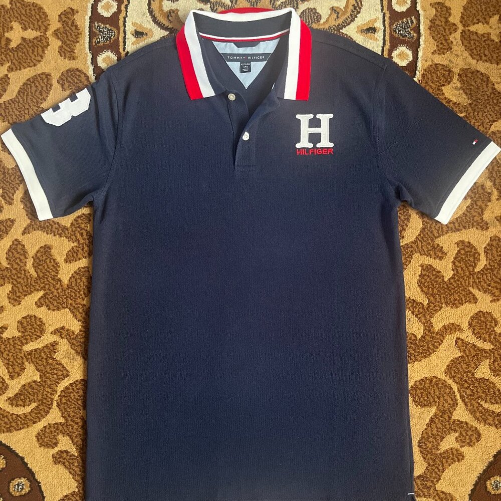 TOMMY HILFIGER Navy Blue Logo Polo Shirt